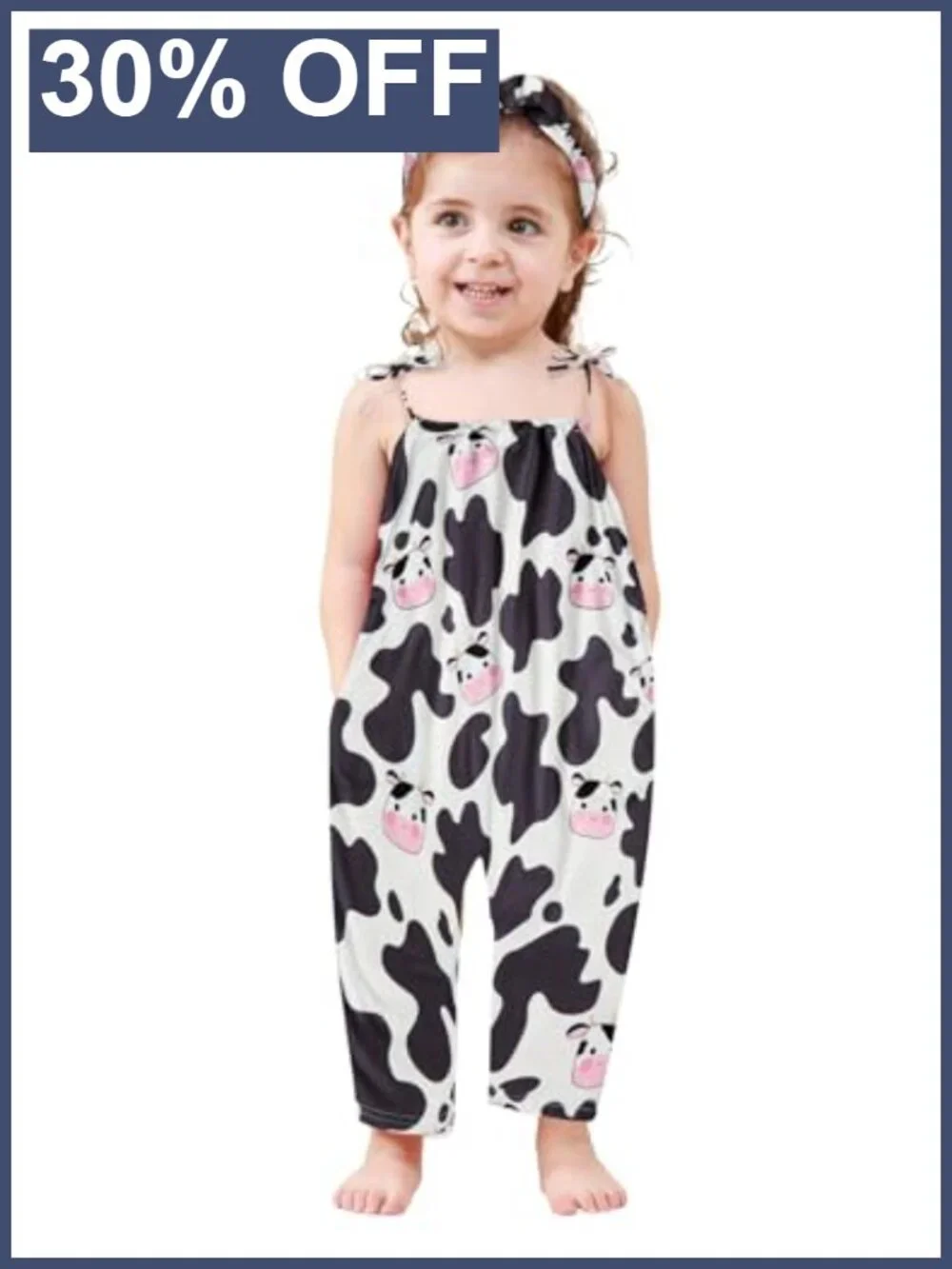Toddler Girls Polyester Romper Jumpsuit with Headband Adjustable Straps Summer